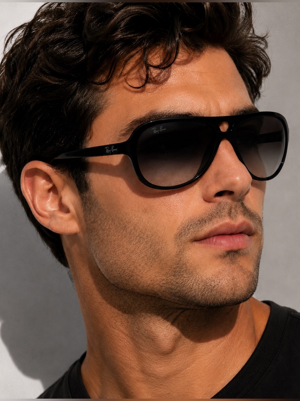 Ray-Ban RB4162 Black Pilot Sunglasses Gradient Lenses 59mm